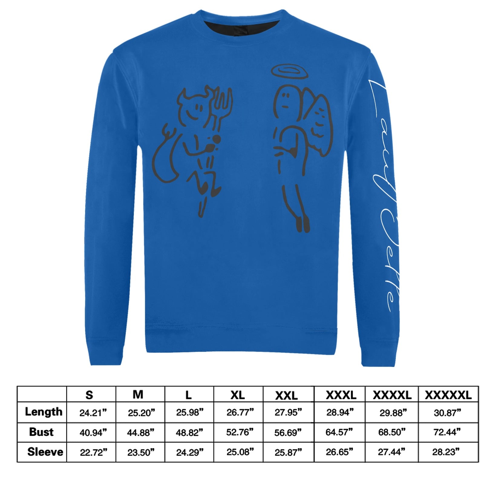 LauBelle Mens Graphic Print Crewneck Sweatshirt