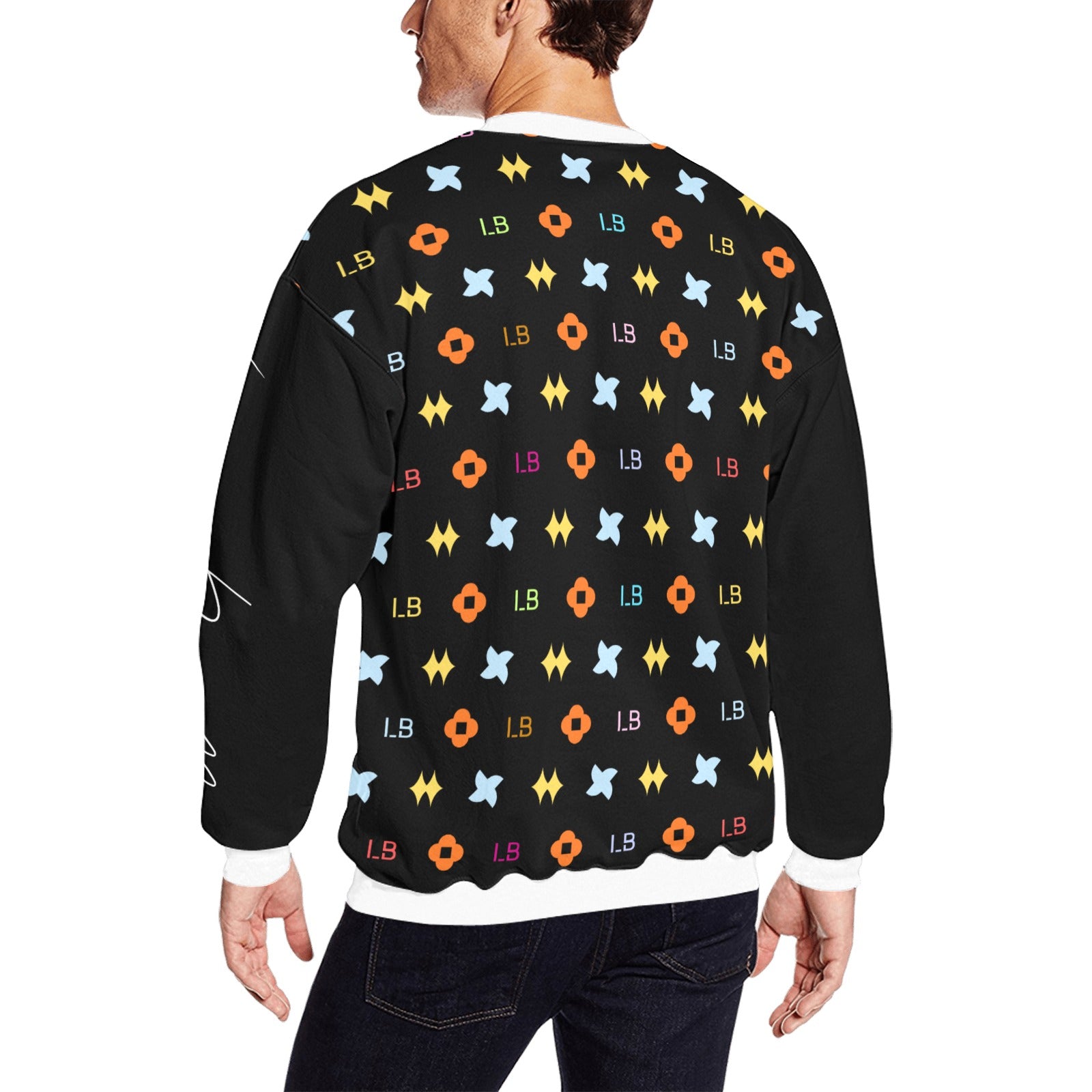 LauBelle Mens Graphic Print Crewneck Sweatshirt