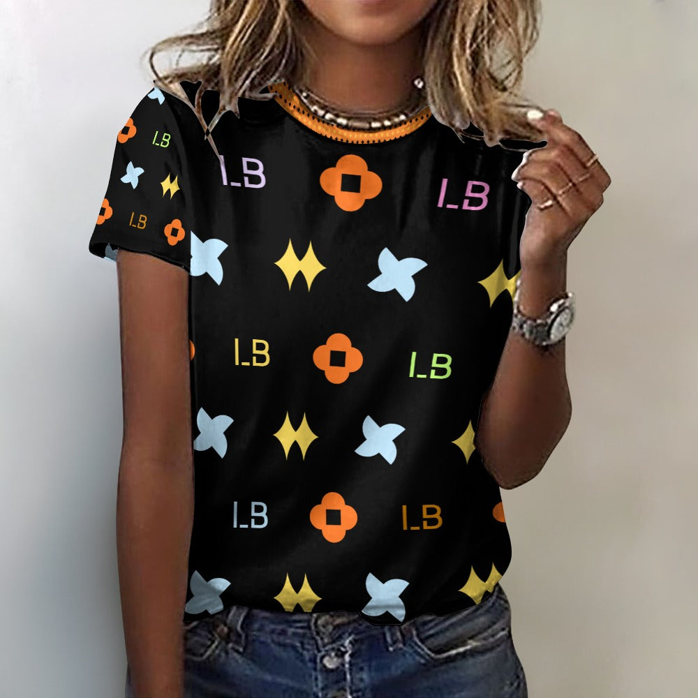 LauBelle - Women's 100% Cotton T-Shirt - Black and colors - LauBelle Brand