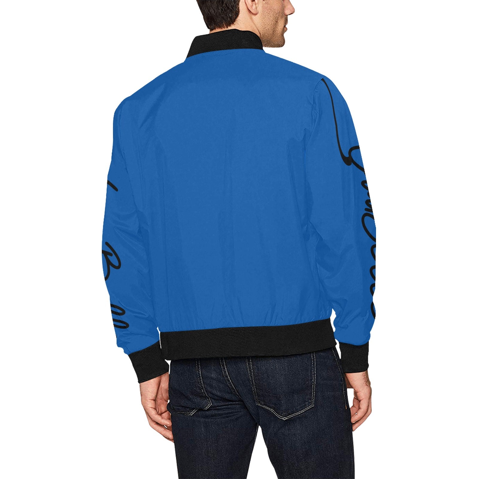 LauBelle Mens Heavyweight Zip-Up Bomber Jacket