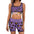 Woman in a purple leopard print sports outfit with "LaBela" on the waistband.