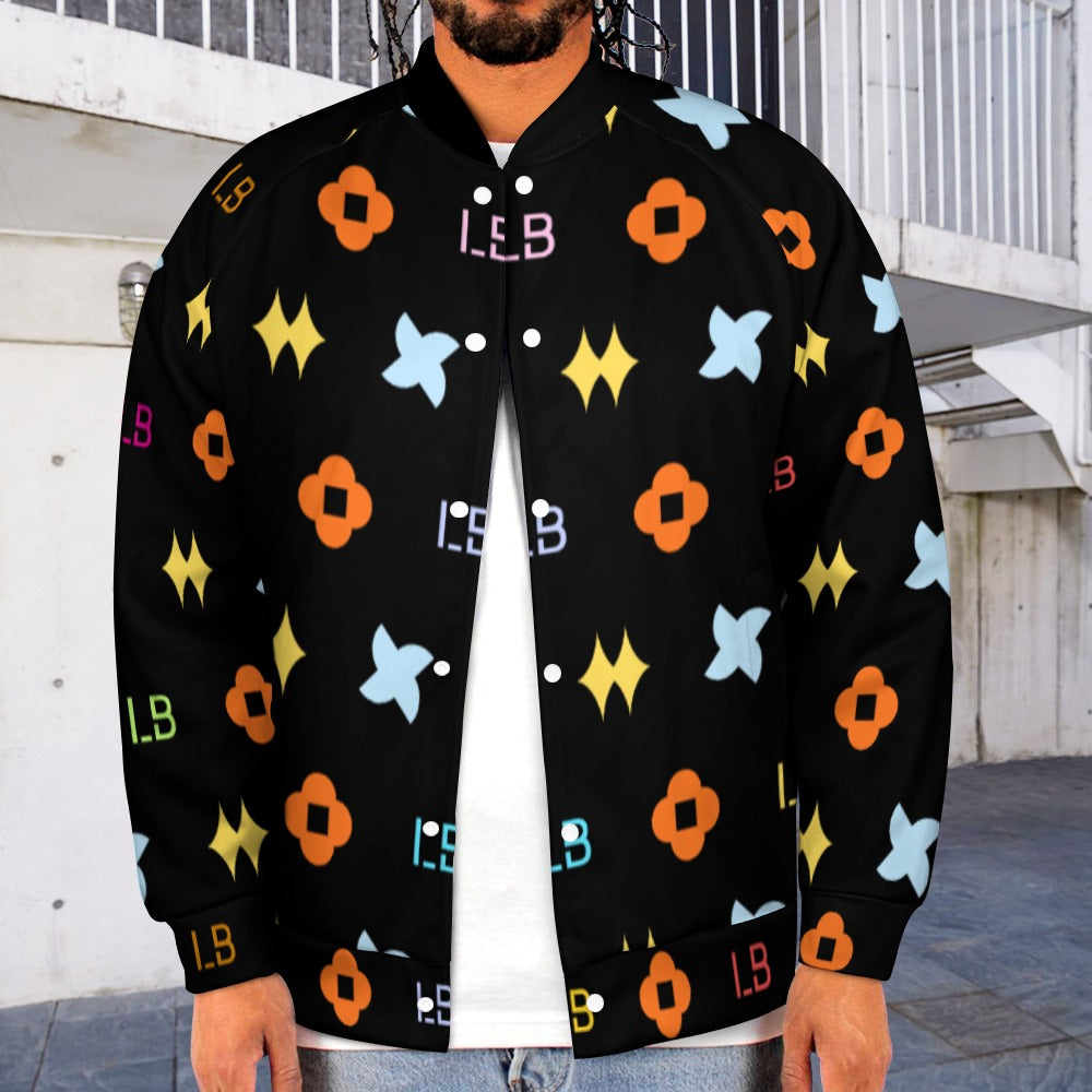 LauBelle Mens Classic Varsity Baseball Jacket Snap Button
