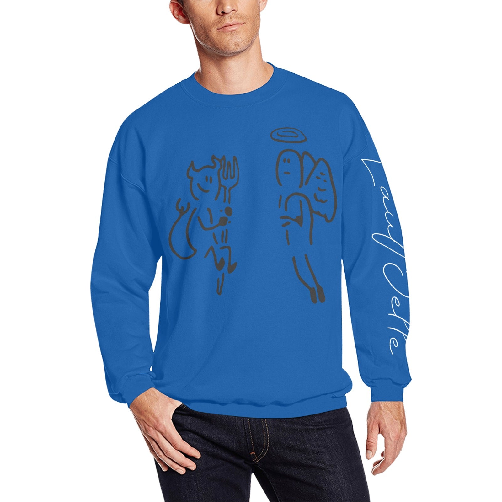 LauBelle Mens Graphic Print Crewneck Sweatshirt