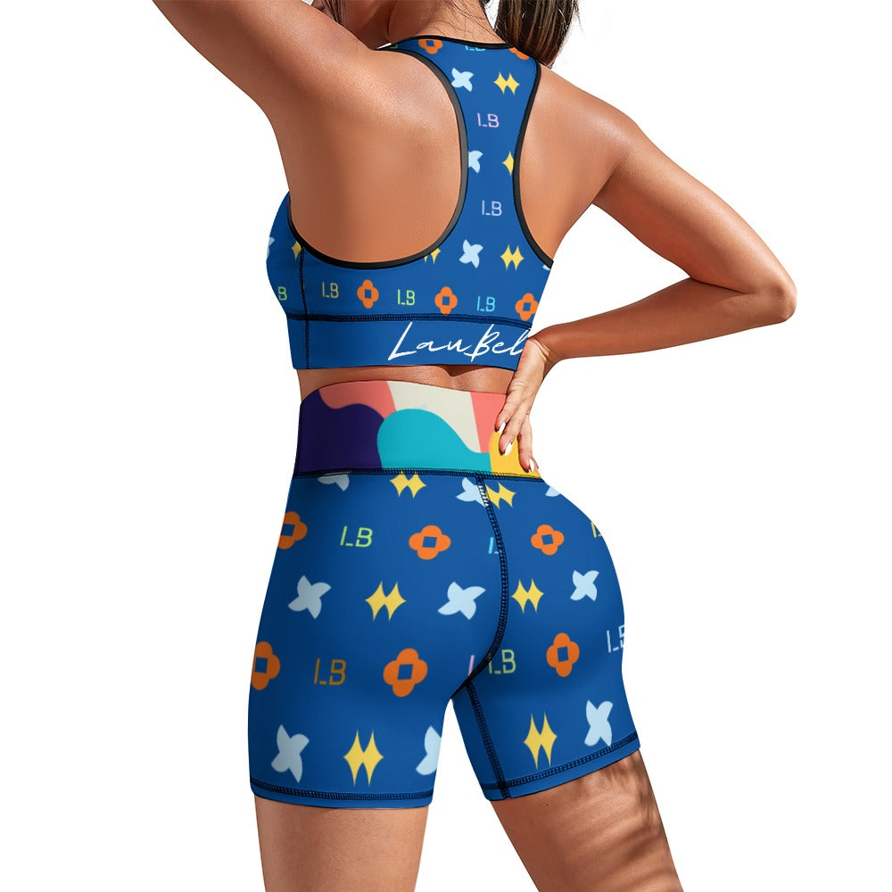 LauBelle Womens Activewear Yoga Shorts & Sports Top Set
