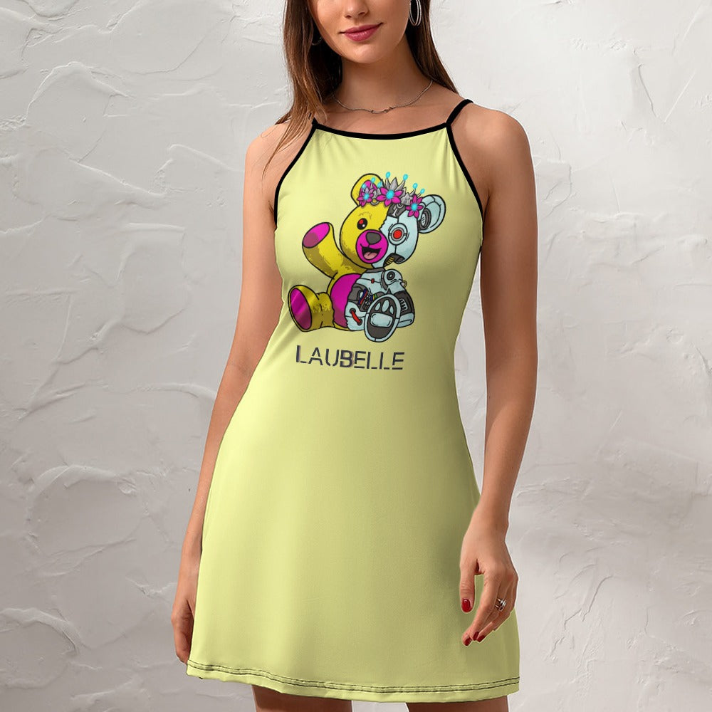 LauBelle - Ladies Personality Slim Sling Dress - Yellow - LauBelle Brand