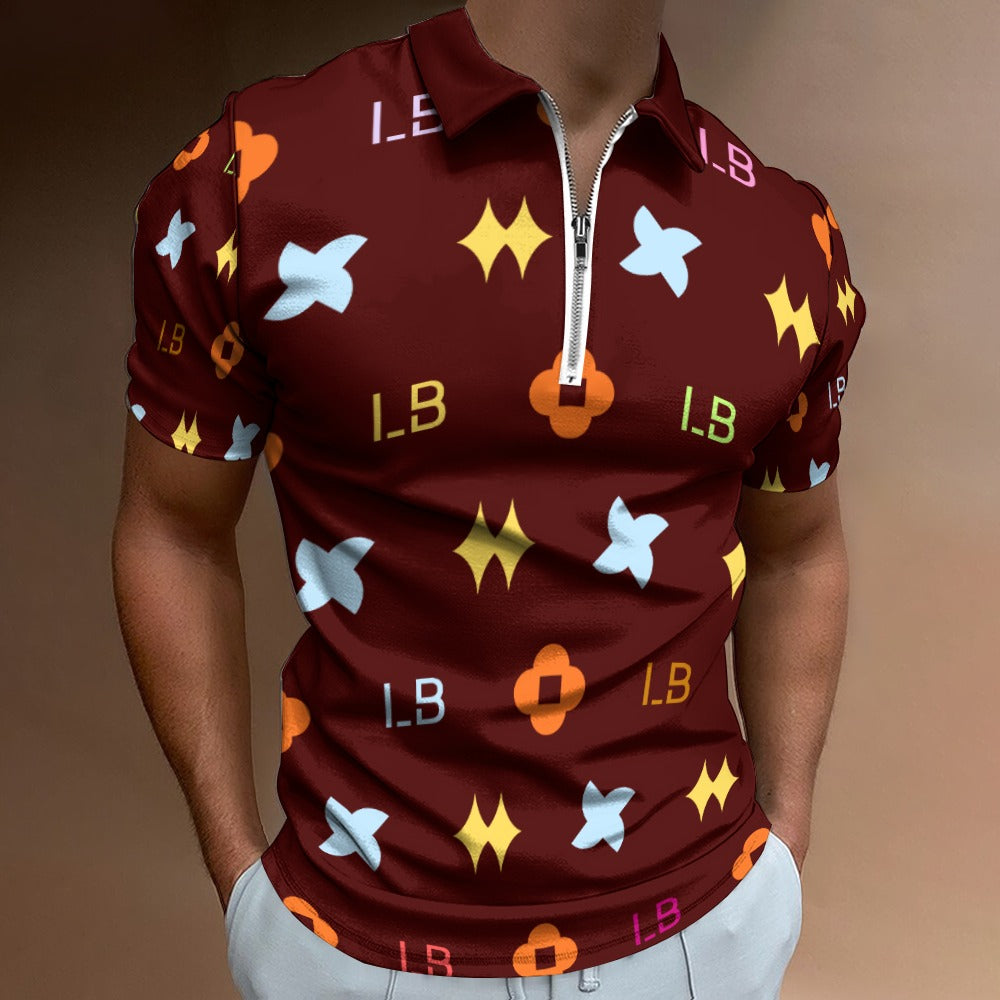 LauBelle - Short sleeve polo shirt - Dark Red - LauBelle Brand