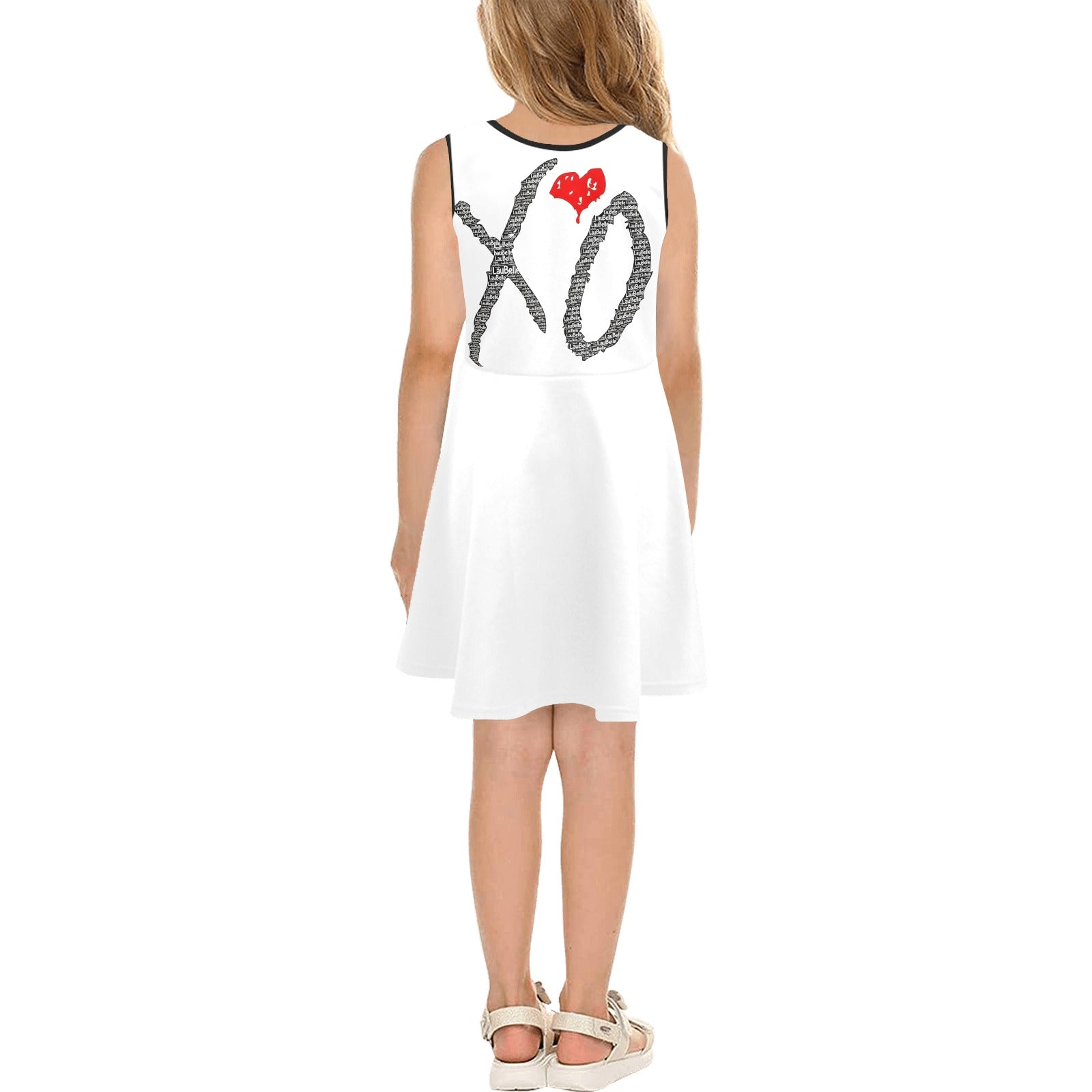 LauBelle - Girl's Sleeveless Sundress(ModelD56) - White - LauBelle Brand