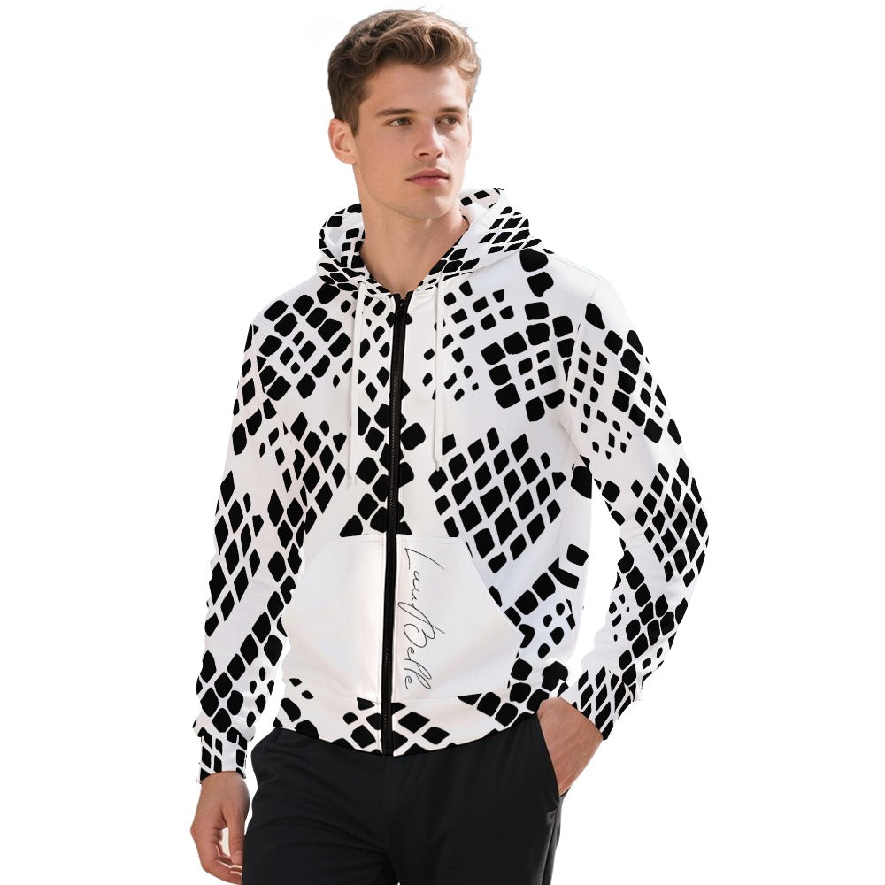 LauBelle Mens Athletic Full-Zip Hoodie with Side Pockets