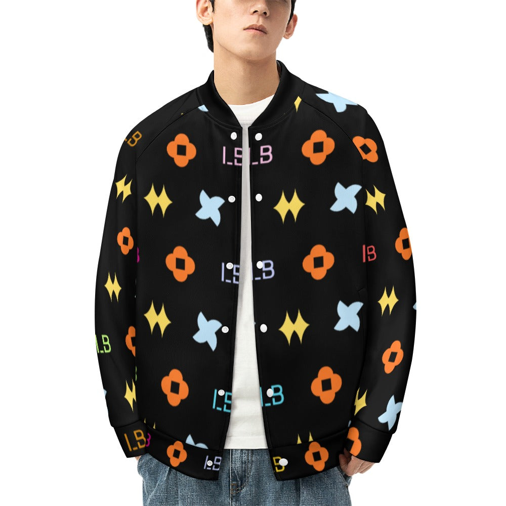 LauBelle Mens Classic Varsity Baseball Jacket Snap Button