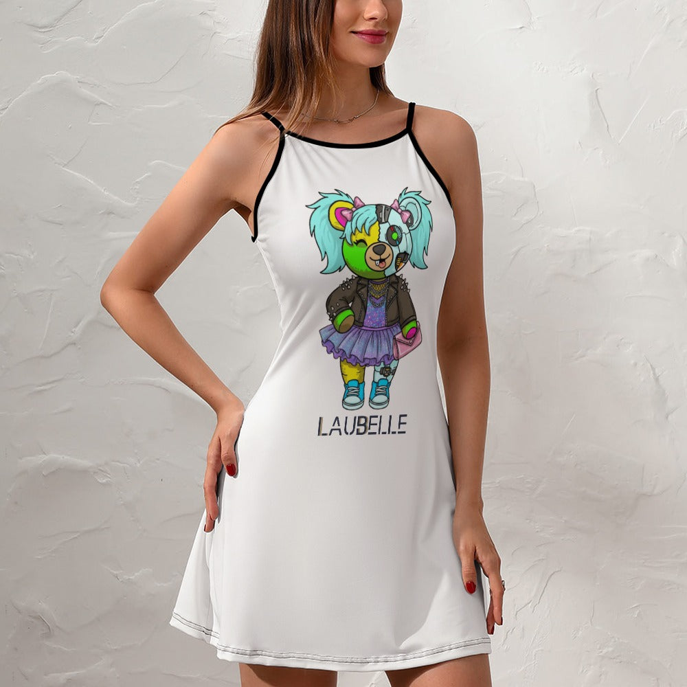 LauBelle - Ladies Personality Slim Sling Dress - White - LauBelle Brand