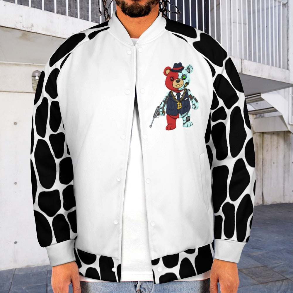 LauBelle Mens Classic Varsity Baseball Jacket Snap Button