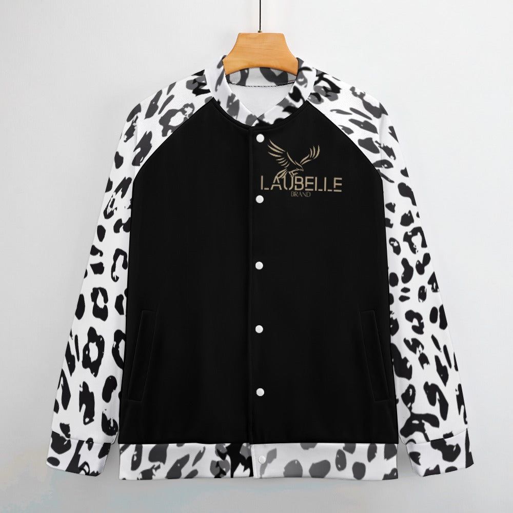 LauBelle Mens Classic Varsity Baseball Jacket Snap Button