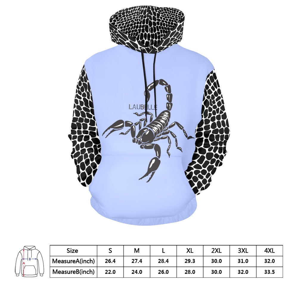 LauBelle Mens All-Over Graphic Print Heavyweight Hoodie
