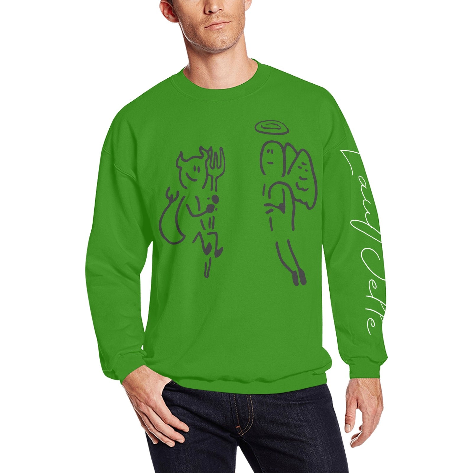 LauBelle Mens Graphic Print Crewneck Sweatshirt