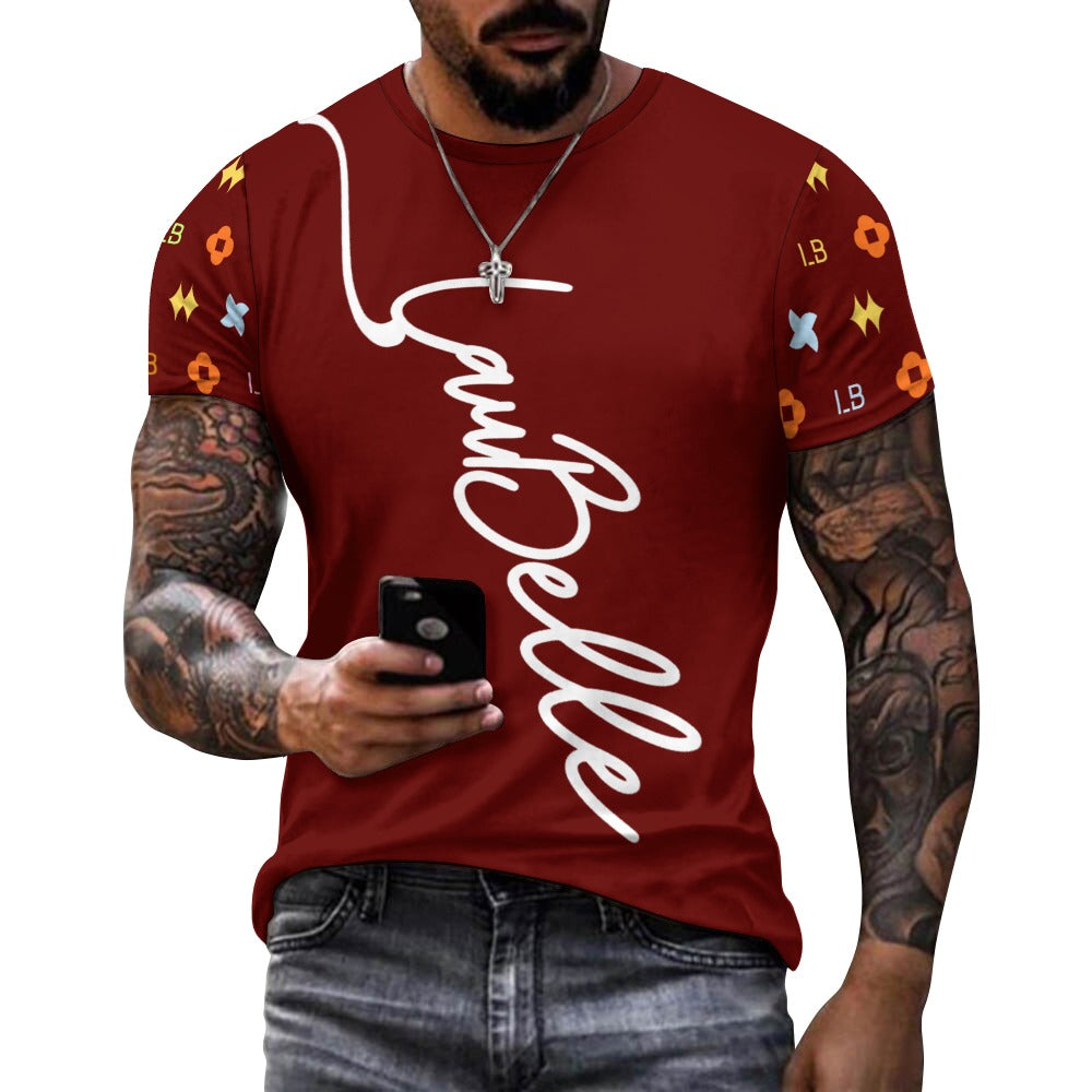 LauBelle - Men's Signature Script Tee – Pure Cotton Graphic T-Shirt