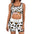 Woman wearing a leopard print sports outfit with a black-trimmed crop top and matching shorts.