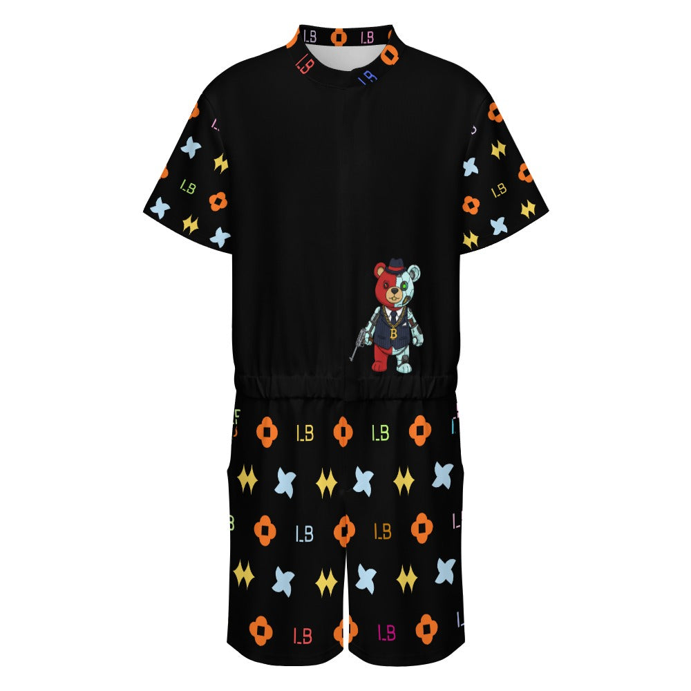 LauBelle - Men's one piece jumpsuit Short sleeved jumpsuit - Blacck - LauBelle Brand
