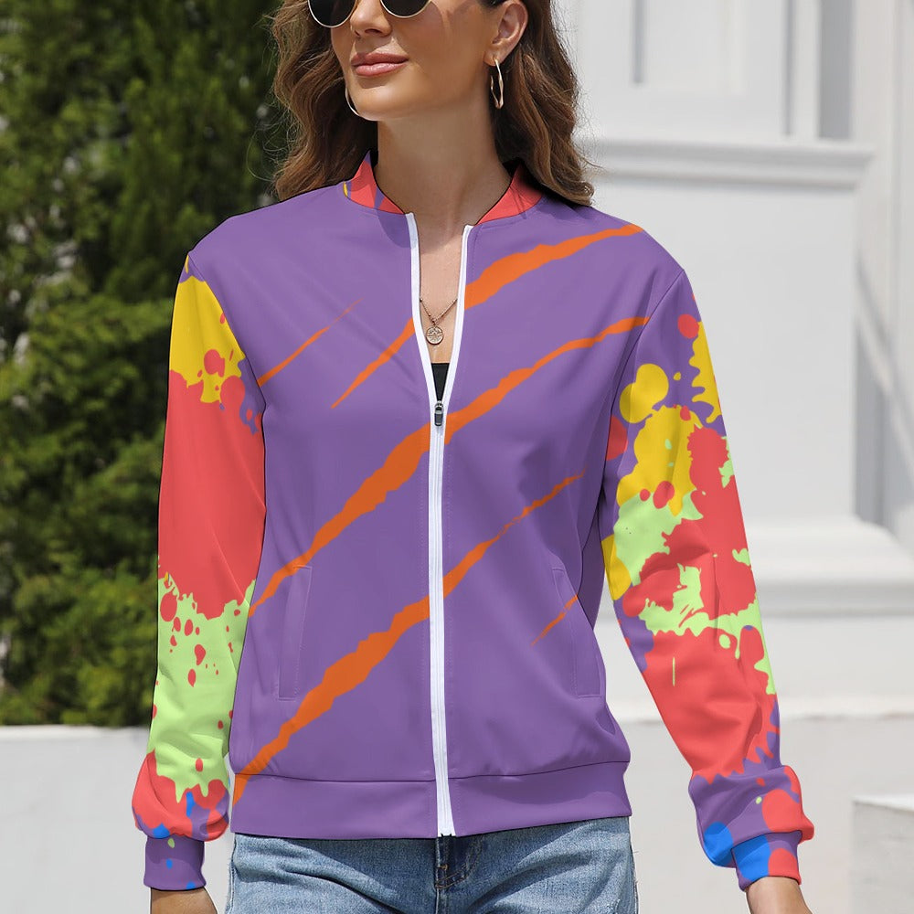 LauBelle Womens Tailored Athletic Zipper Workout Jacket