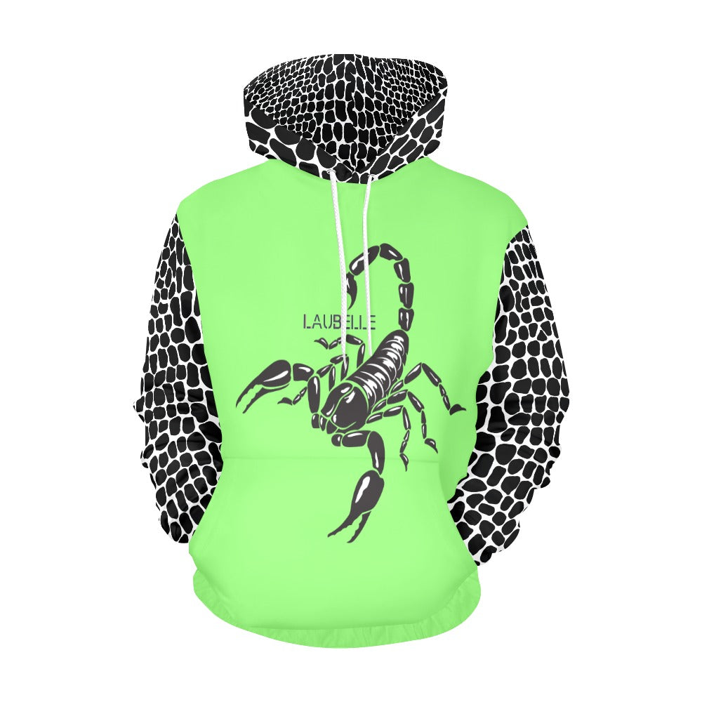 LauBelle Mens All-Over Graphic Print Heavyweight Hoodie