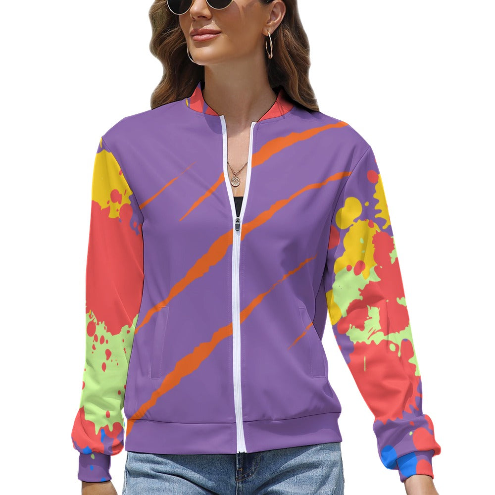 LauBelle Womens Tailored Athletic Zipper Workout Jacket