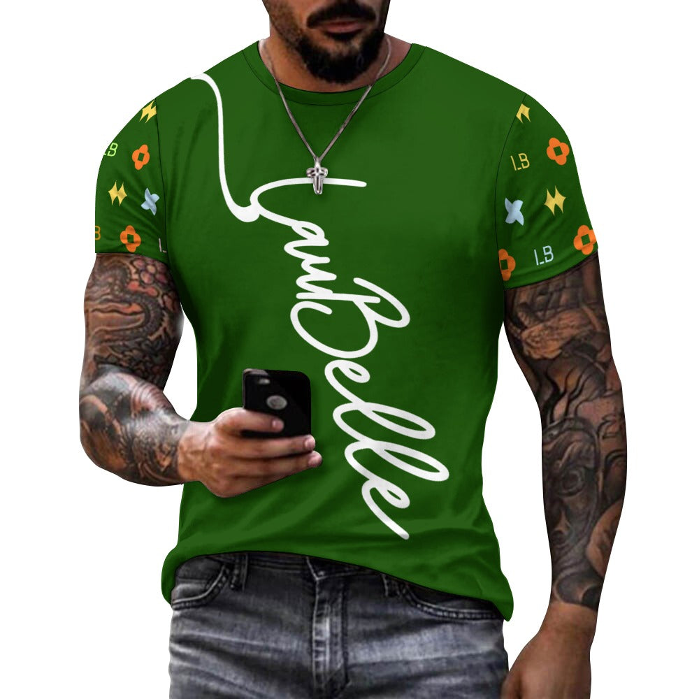 LauBelle - Men's Signature Script Tee – Pure Cotton Graphic T-Shirt