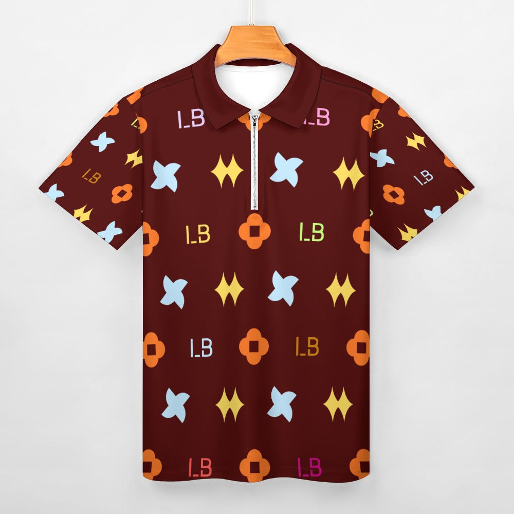 LauBelle - Short sleeve polo shirt - Dark Red - LauBelle Brand