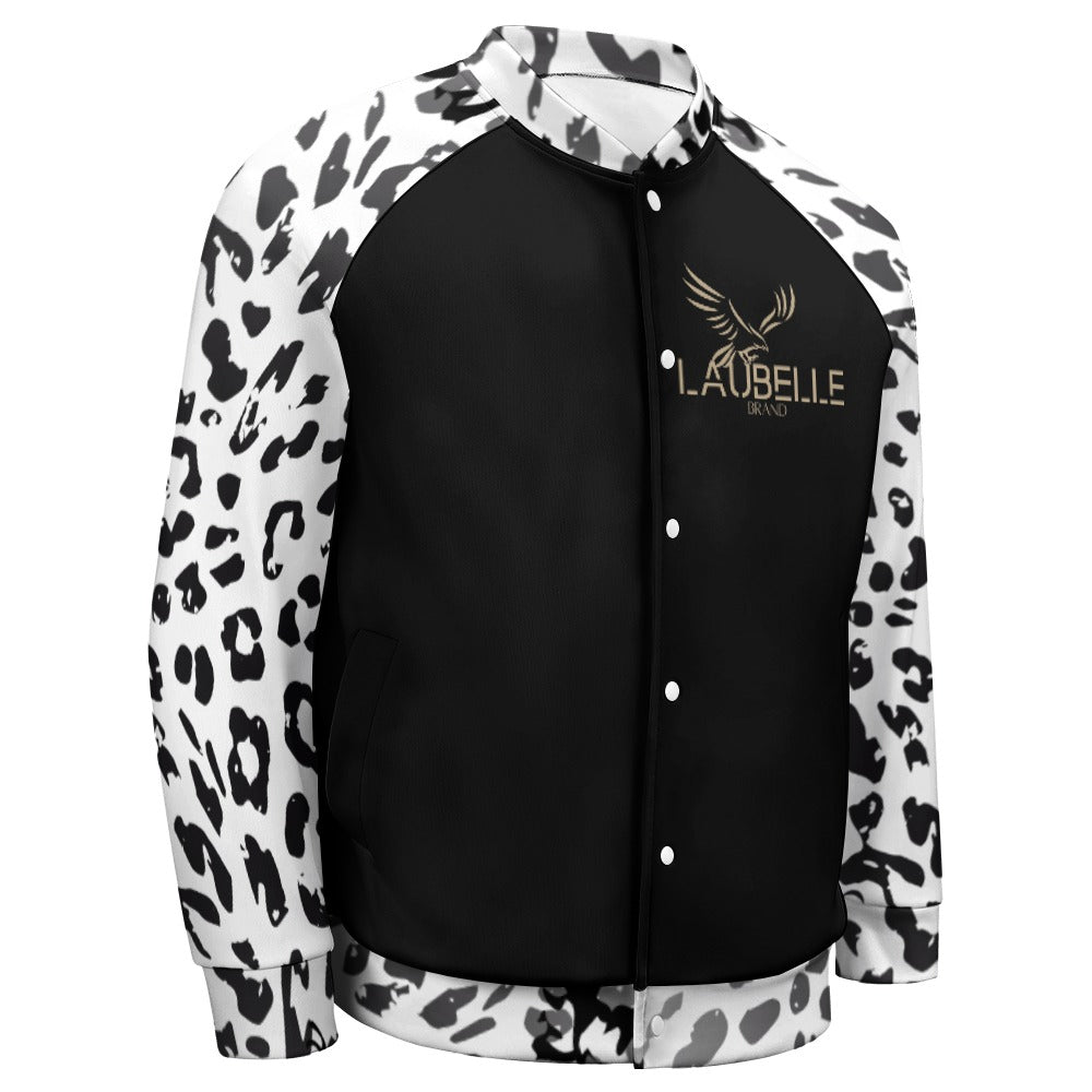 LauBelle Mens Classic Varsity Baseball Jacket Snap Button