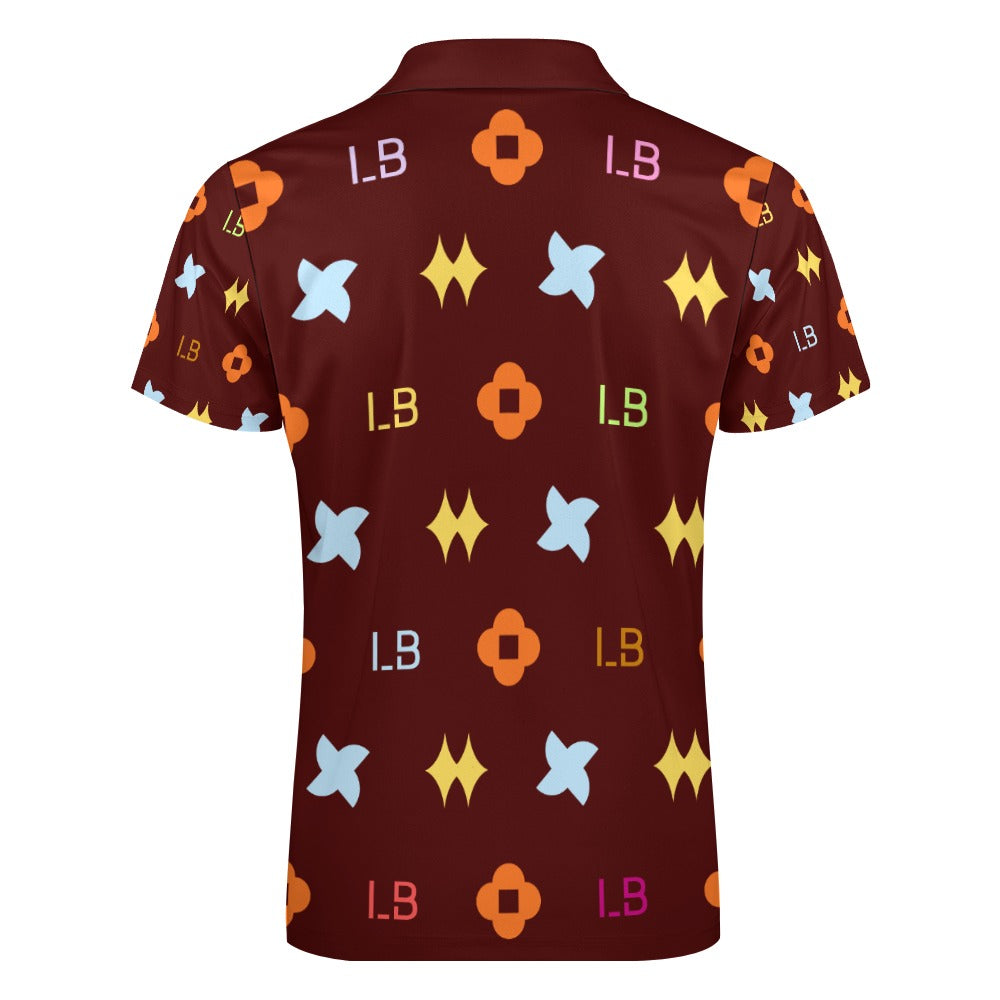 LauBelle - Short sleeve polo shirt - Dark Red - LauBelle Brand