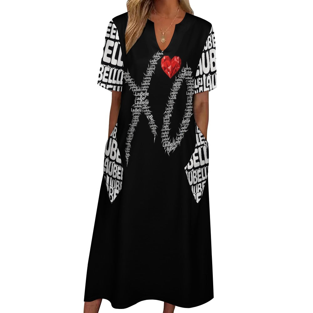 LauBelle - 7-point sleeve dress - Black - LauBelle Brand
