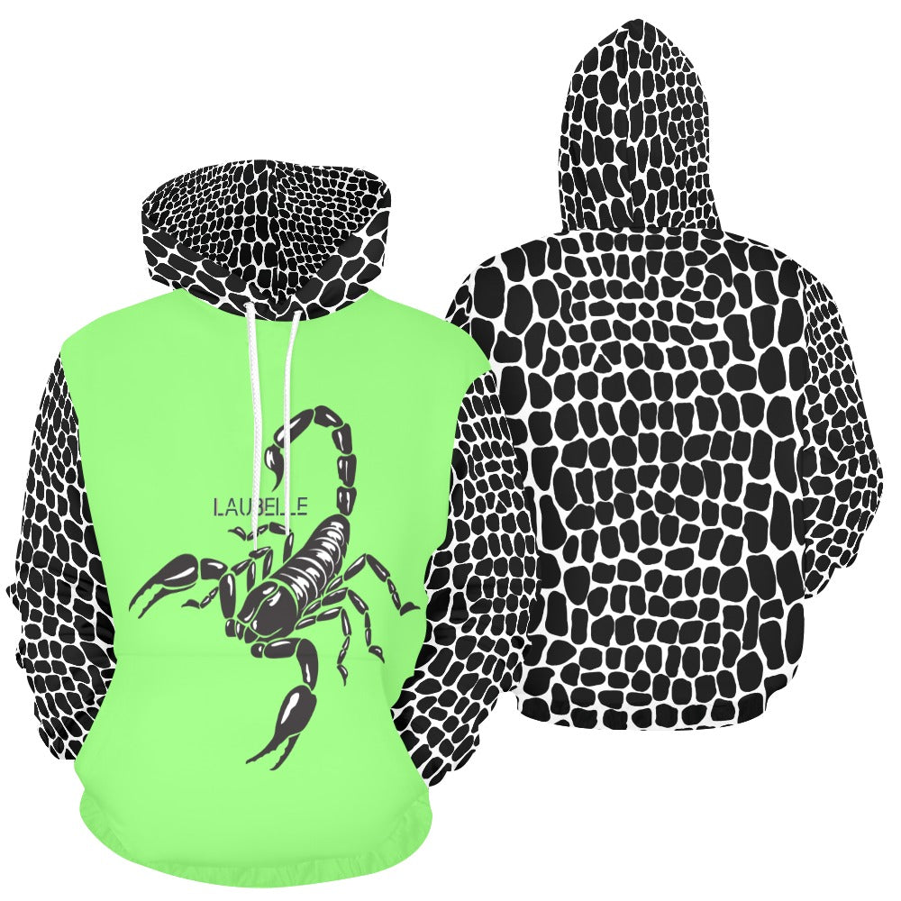 LauBelle Mens All-Over Graphic Print Heavyweight Hoodie