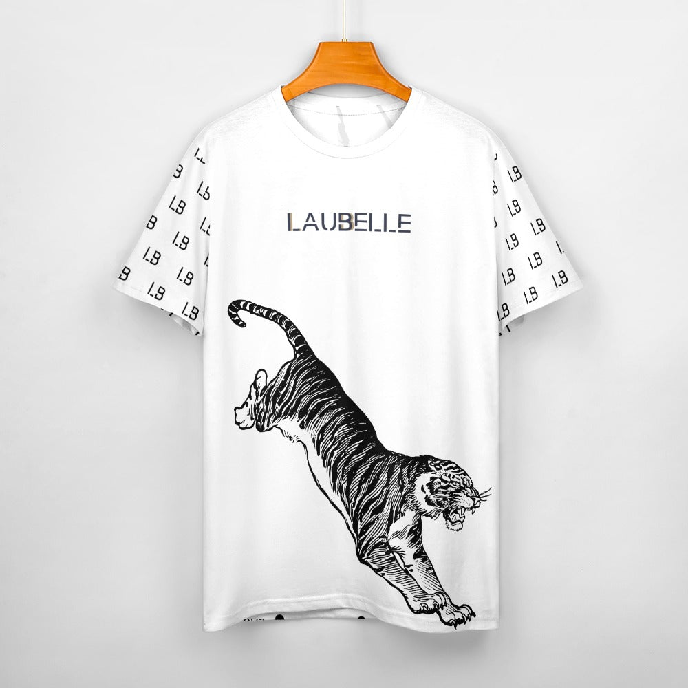 LauBelle - Men's Graphic Tiger Tee – Pure Cotton Graphic T-Shirt