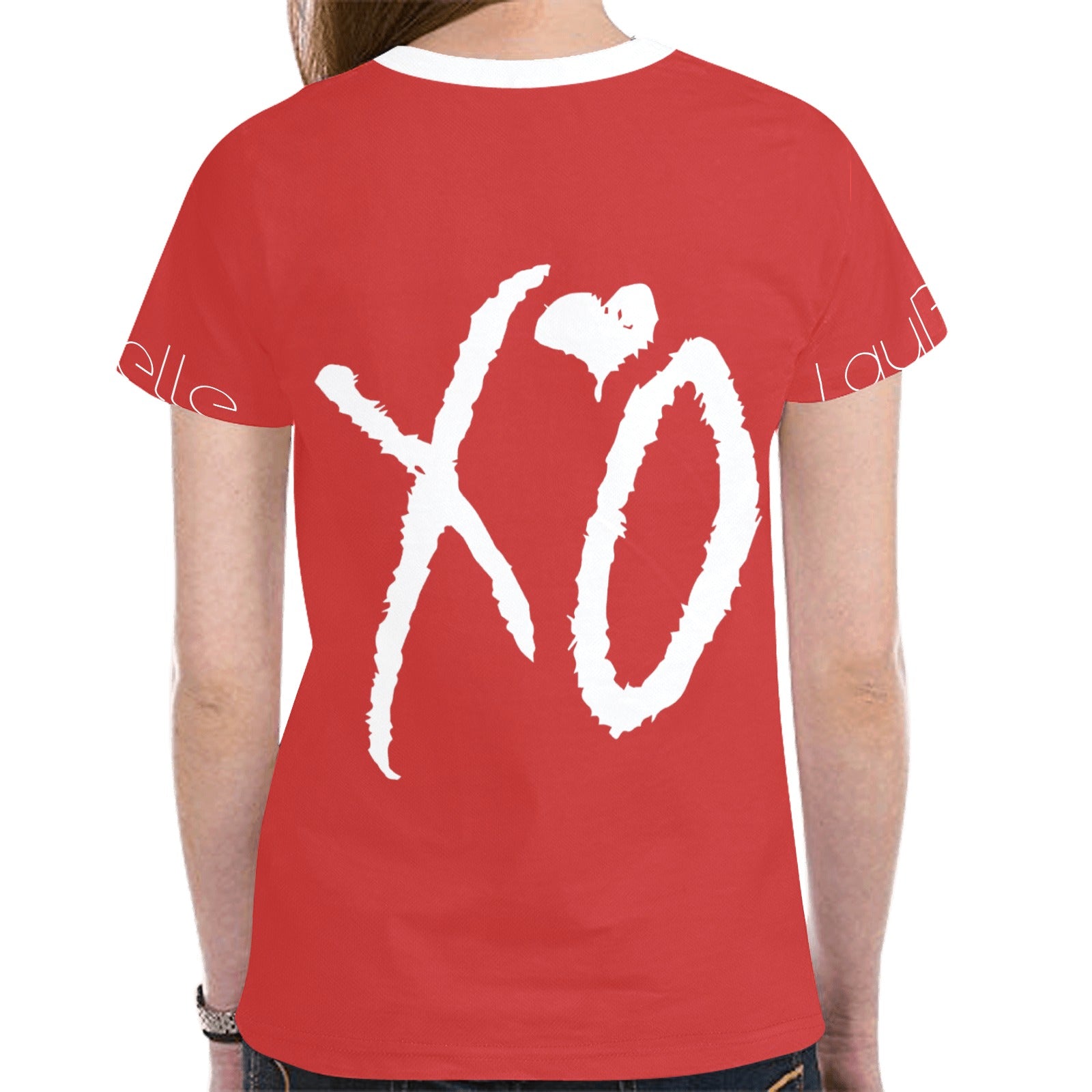 LauBelle - Women's All Over Print Mesh Cloth T-shirt (Model T45) - Red - LauBelle Brand