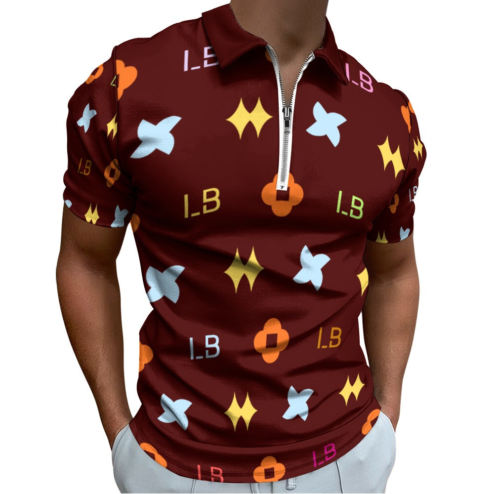 LauBelle - Short sleeve polo shirt - Dark Red - LauBelle Brand