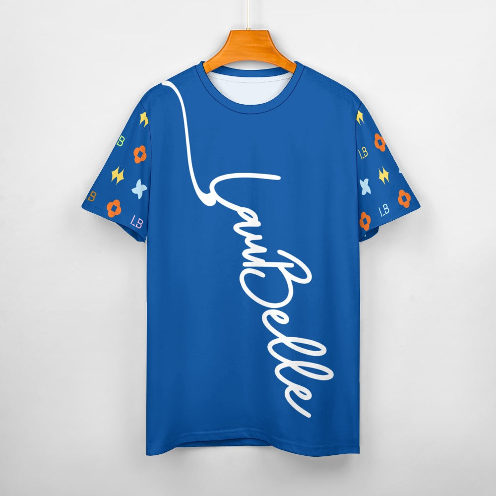 LauBelle - Men's Signature Script Tee – Pure Cotton Graphic T-Shirt