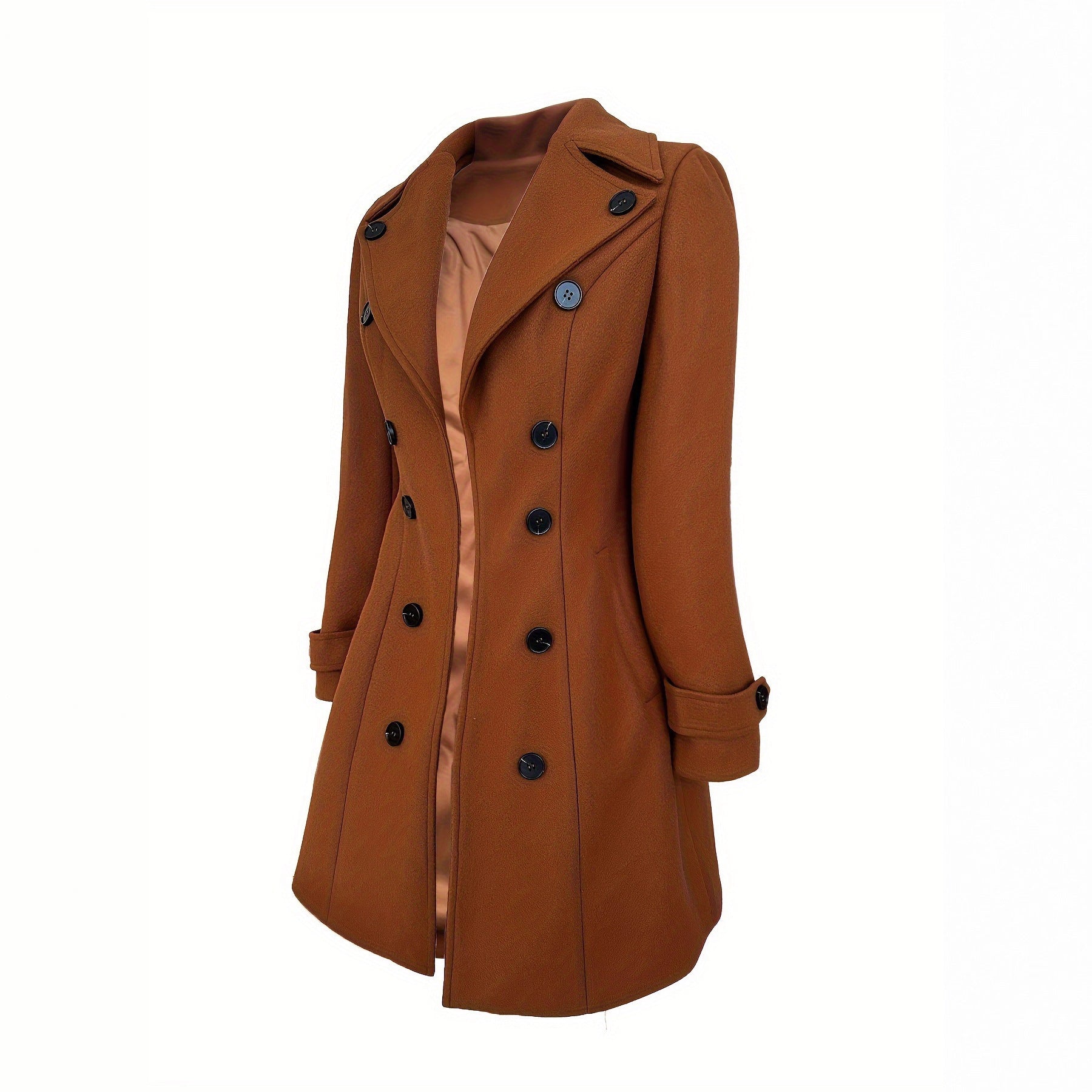 Euro-America Chic Double-Breasted Woolen Coat - LauBelle Brand