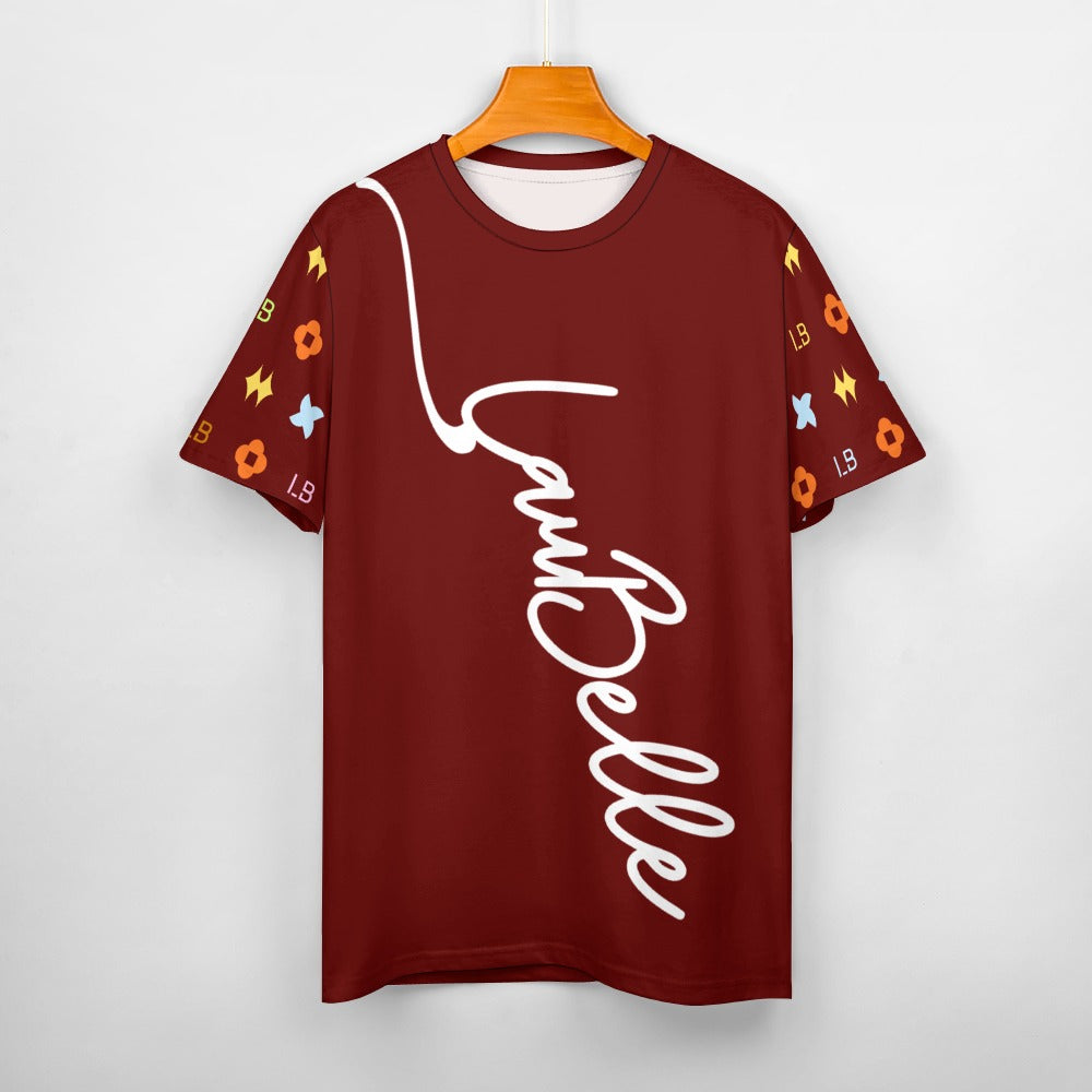 LauBelle - Men's Signature Script Tee – Pure Cotton Graphic T-Shirt