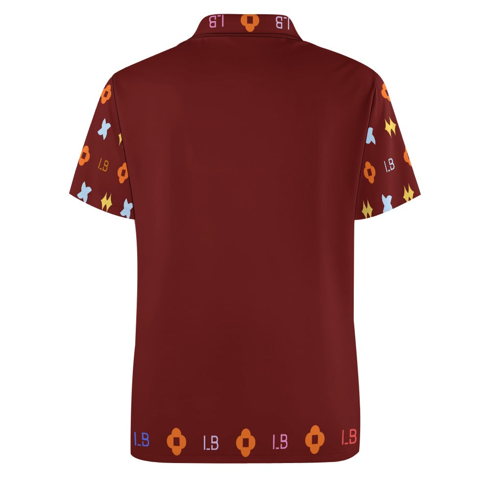 LauBelle - European Sode POLO Straight Shirt - Reddd - LauBelle Brand