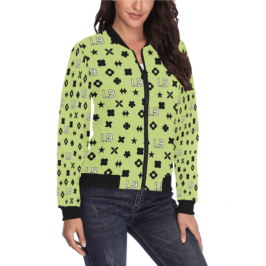Women's All Over Print Bomber Jacket(Model H36) - LauBelle Brand