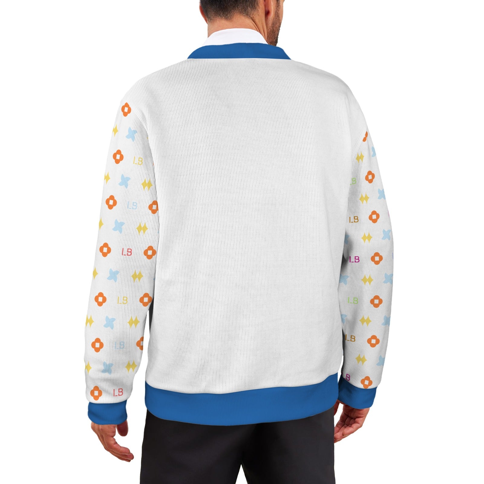 LauBelle Mens Tailored V-Neck Button-Up Cardigan