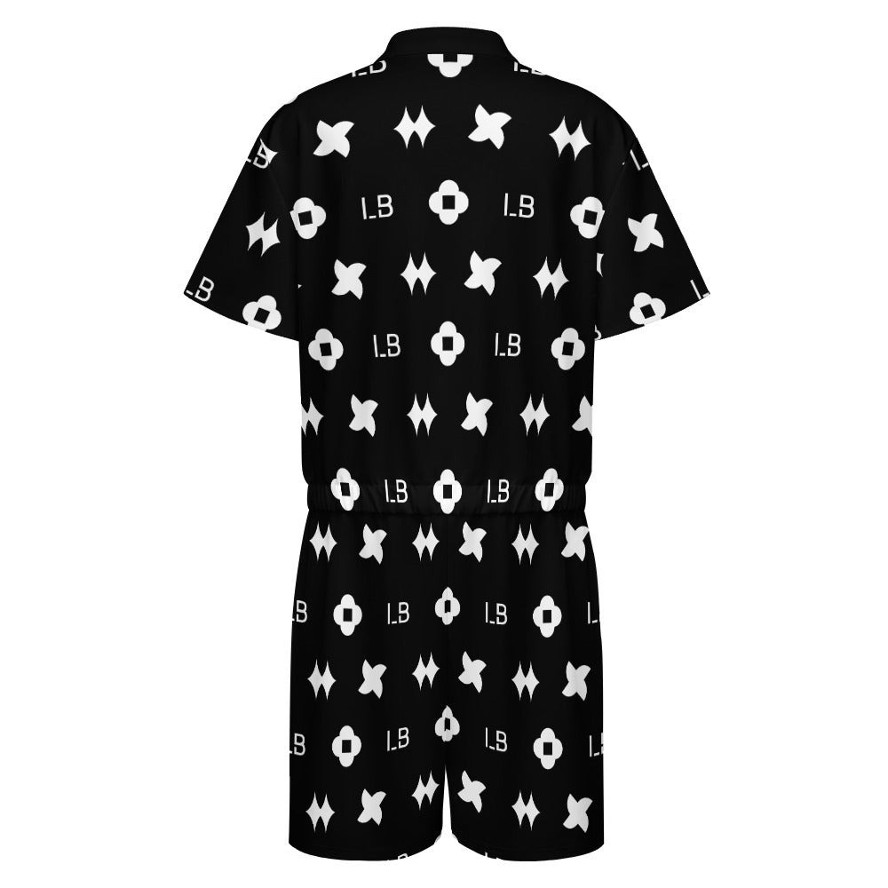 LauBelle - Men's one piece jumpsuit Short sleeved jumpsuit - Blackky - LauBelle Brand