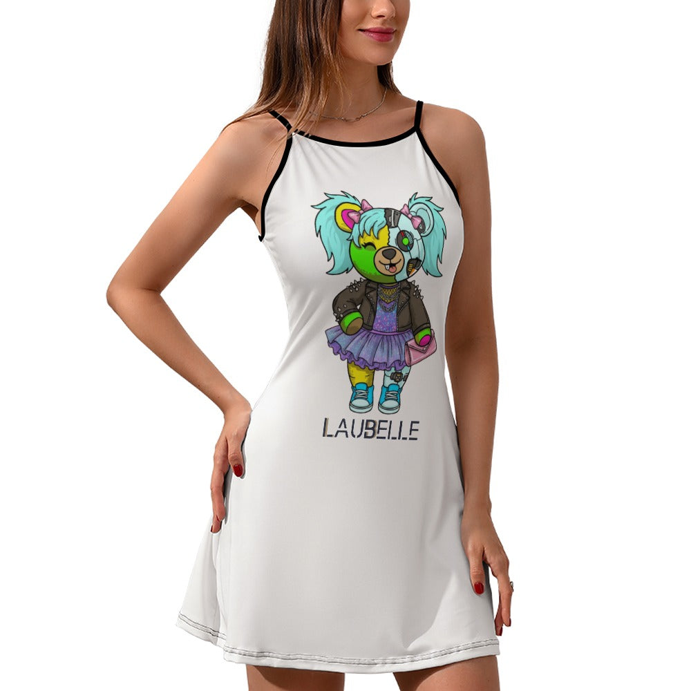 LauBelle - Ladies Personality Slim Sling Dress - White - LauBelle Brand