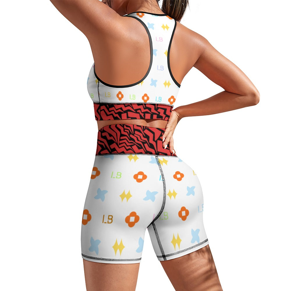 LauBelle Womens Activewear Yoga Shorts & Sports Top Set